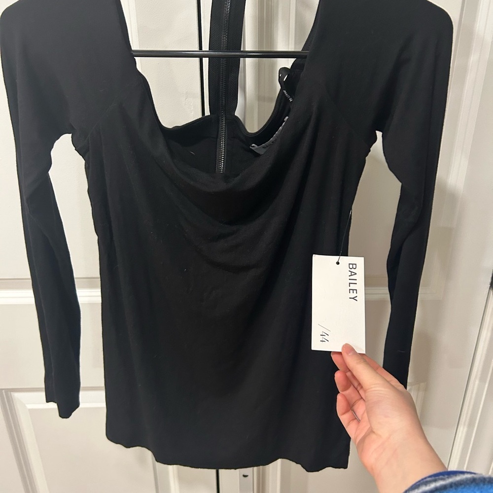 Bailey 44 Black Cutout Long Sleeve Top - Picture 2 of 5